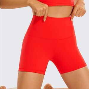 CRZ YOGA Womens Butterluxe Biker Shorts 4'' - Dark Red